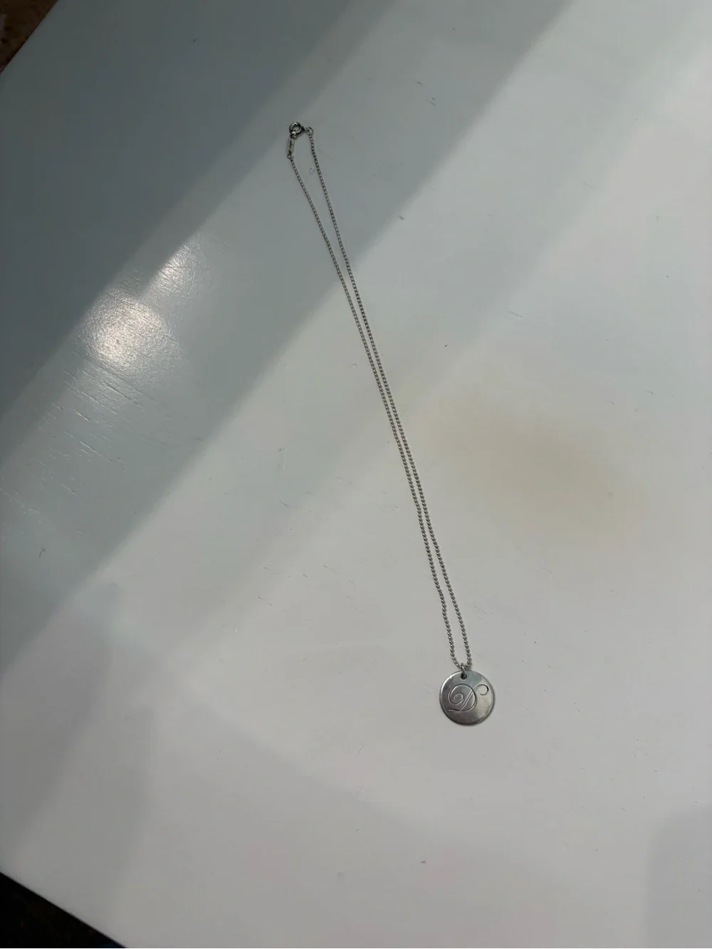 Tiffany and Co Sterling Silver Initial D Pendant Necklace